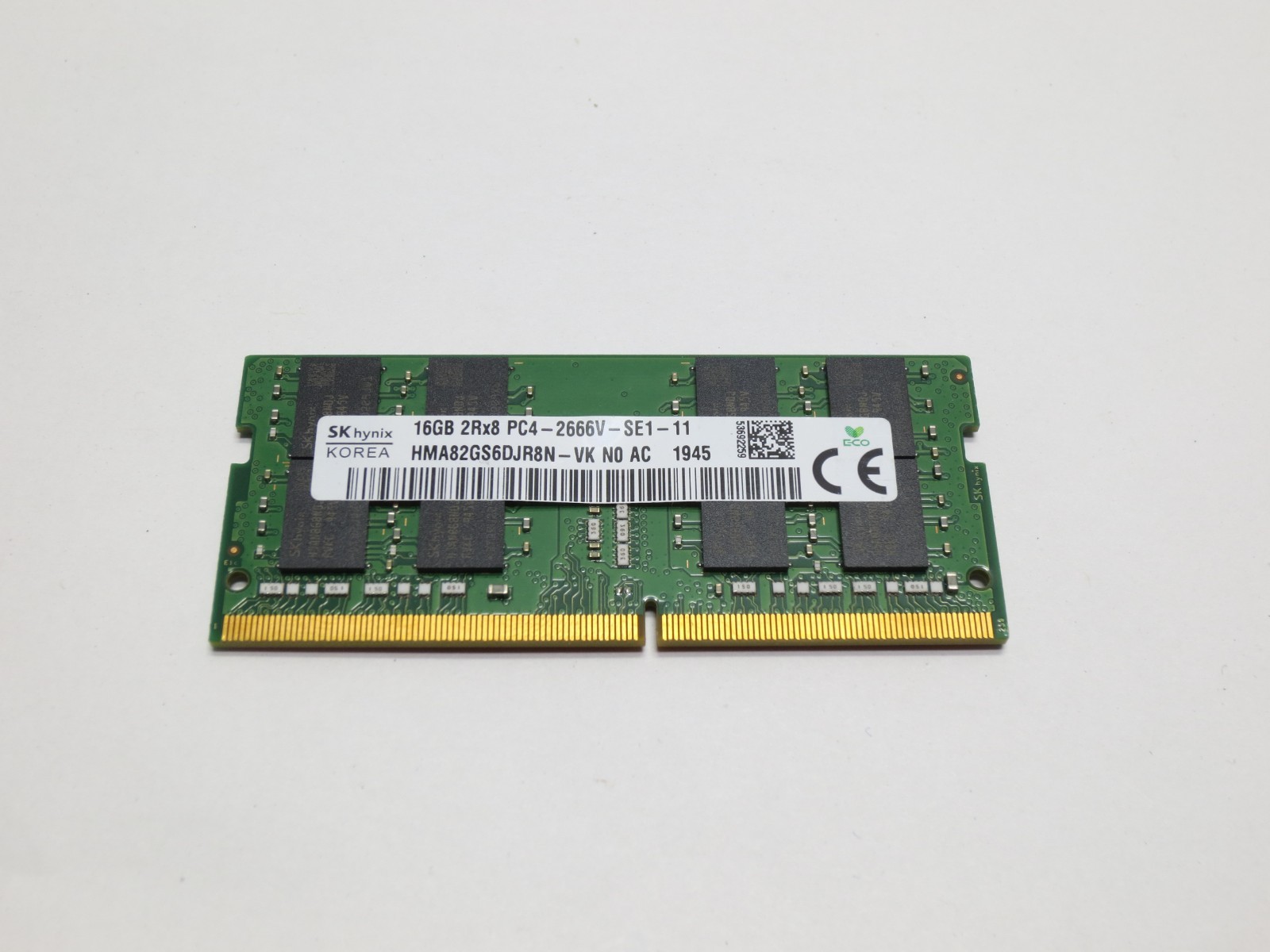 SK Hynix 16GB 2Rx8 PC4-2666V DDR4 SODIMM Laptop Memory RAM HMA82GS6DJR8N-VK