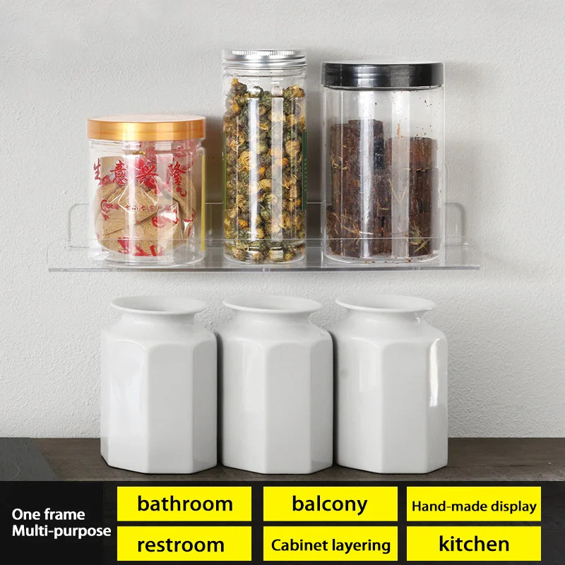 Self Adhesive Storage Shelf Wall-mounted Storage Rack Removable Bathroom Shower