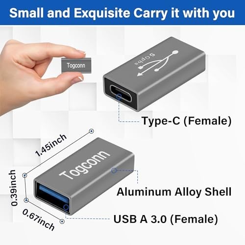 USB to USB C Adapter 2 Pack, Bi-Directional USB Type-C (Female) to USB Type-A (F