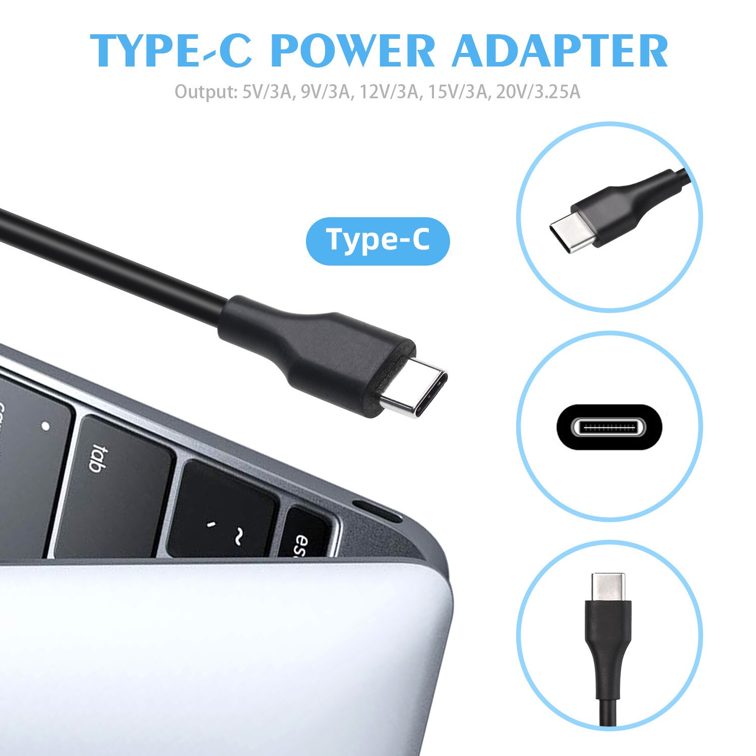 LOT Charger 65W USB C Type C for Acer/Lenovo/HP/Asus/Samsung Power Laptop