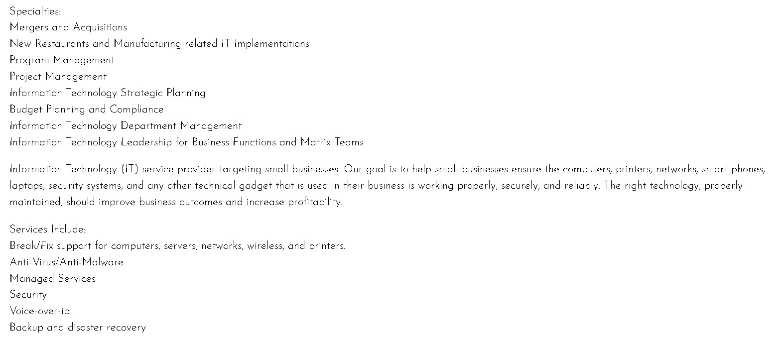 Business Plan: WEBSITE DESIGN / SEO-Marketing and Social Media / IT Service