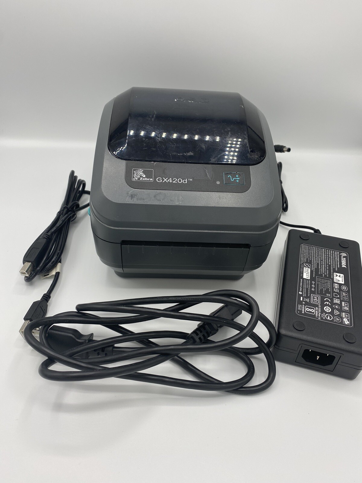 Zebra GX420d Thermal Label Printer USB/Serial/Ethernet w labels & Cables REFURB