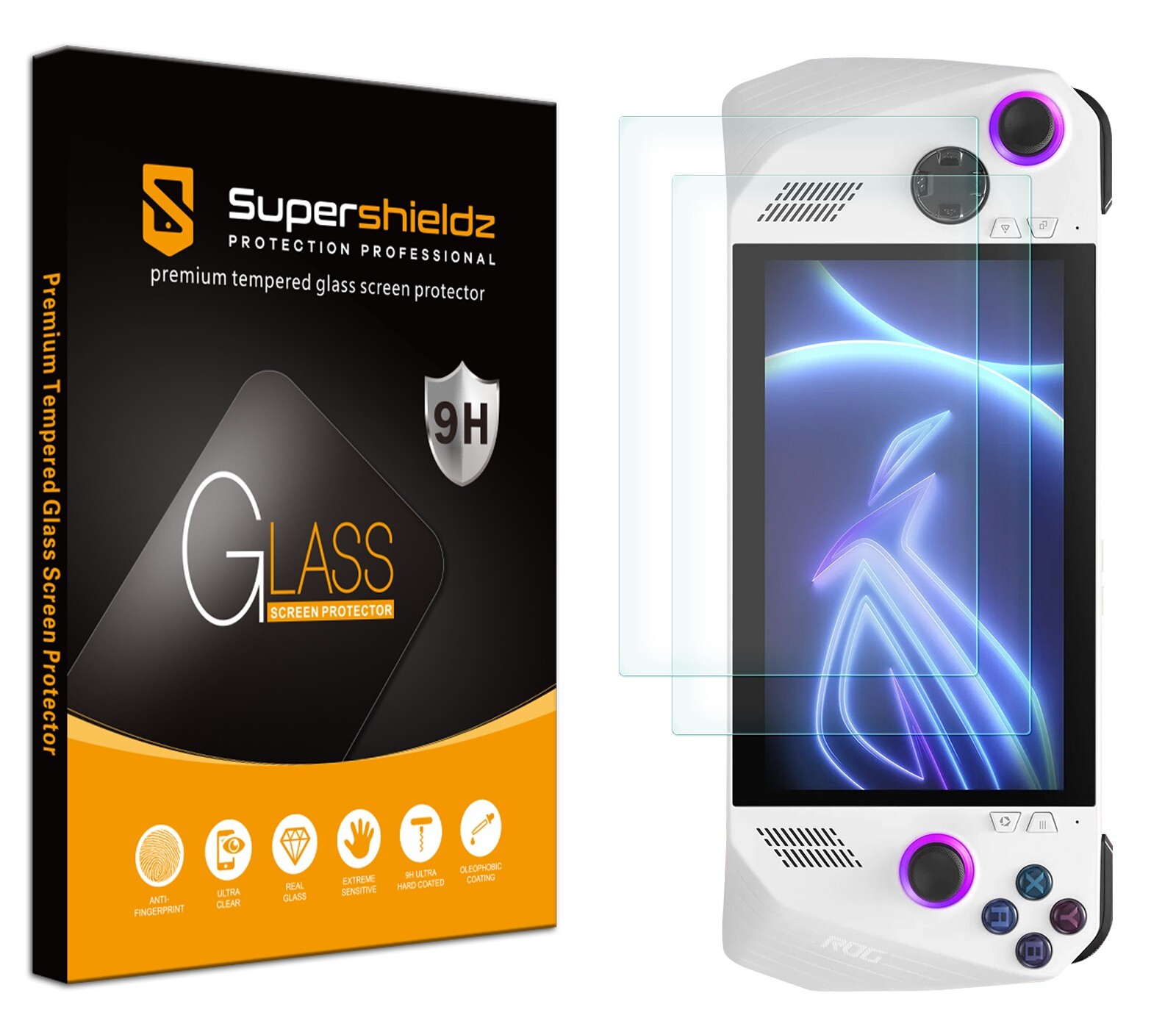 2X Supershieldz Tempered Glass Screen Protector for Asus Rog Ally 2023