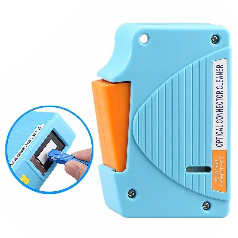 Blue Fiber End Face Cleaning Box Pigtail Cleaner SC FC LC ST Fiber Wiping Tool