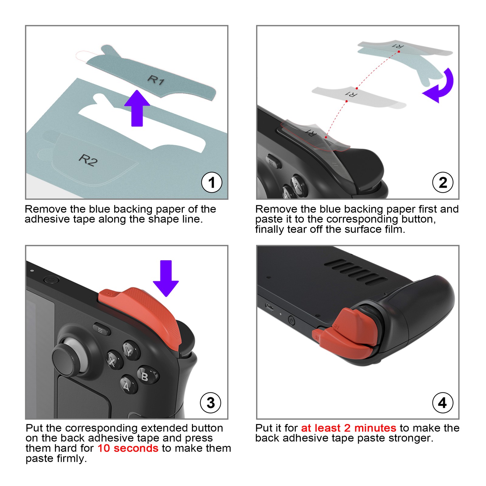 LR Increaser Shoulder Buttons Trigger Enhancement Set for Steam Deck LCD/OLED