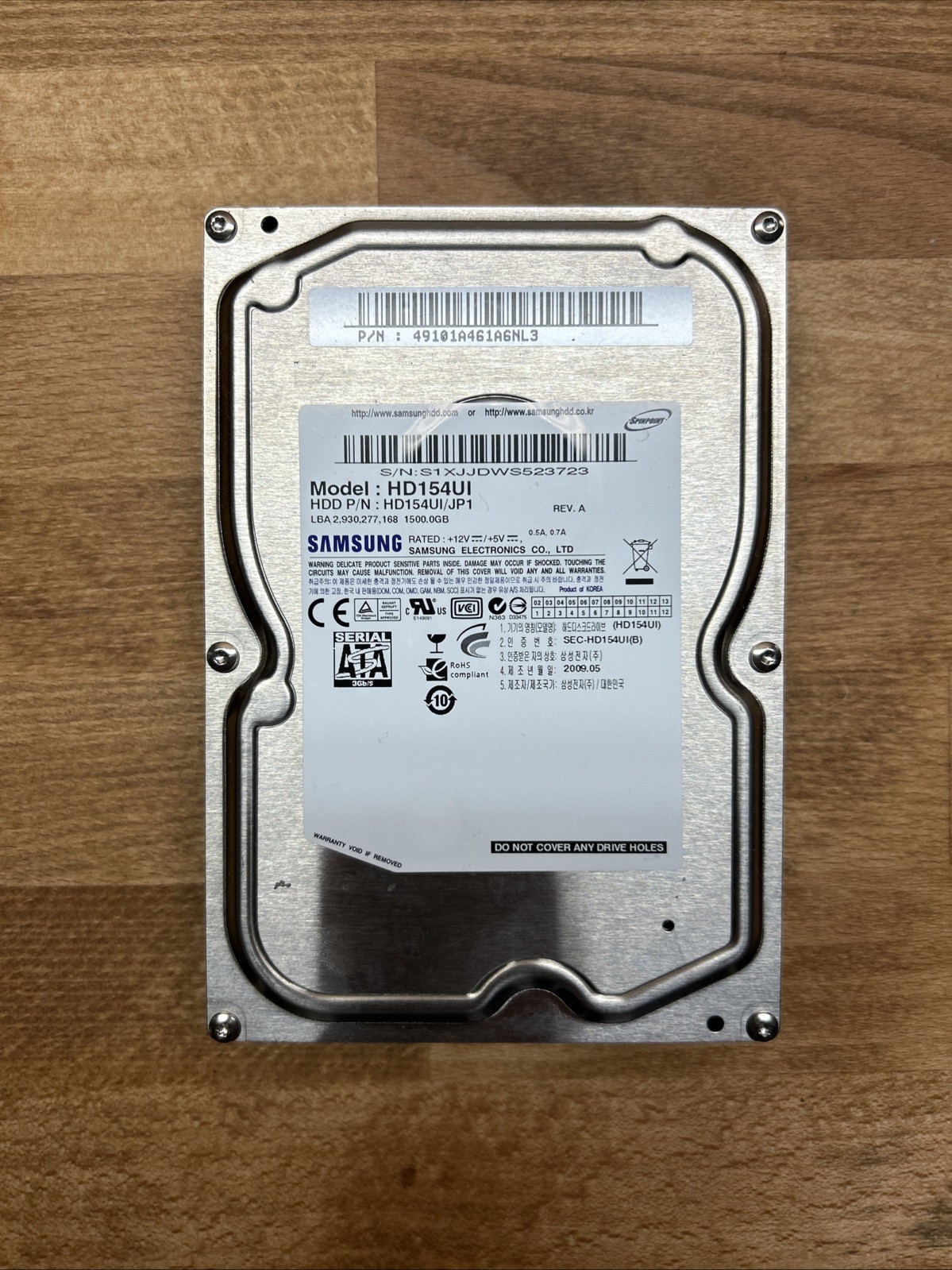 Samsung HD154UI 1.5TB Hard Drive 1500GB 3.5″ SATA HDD 61831-B761-BBI0Q See Desc