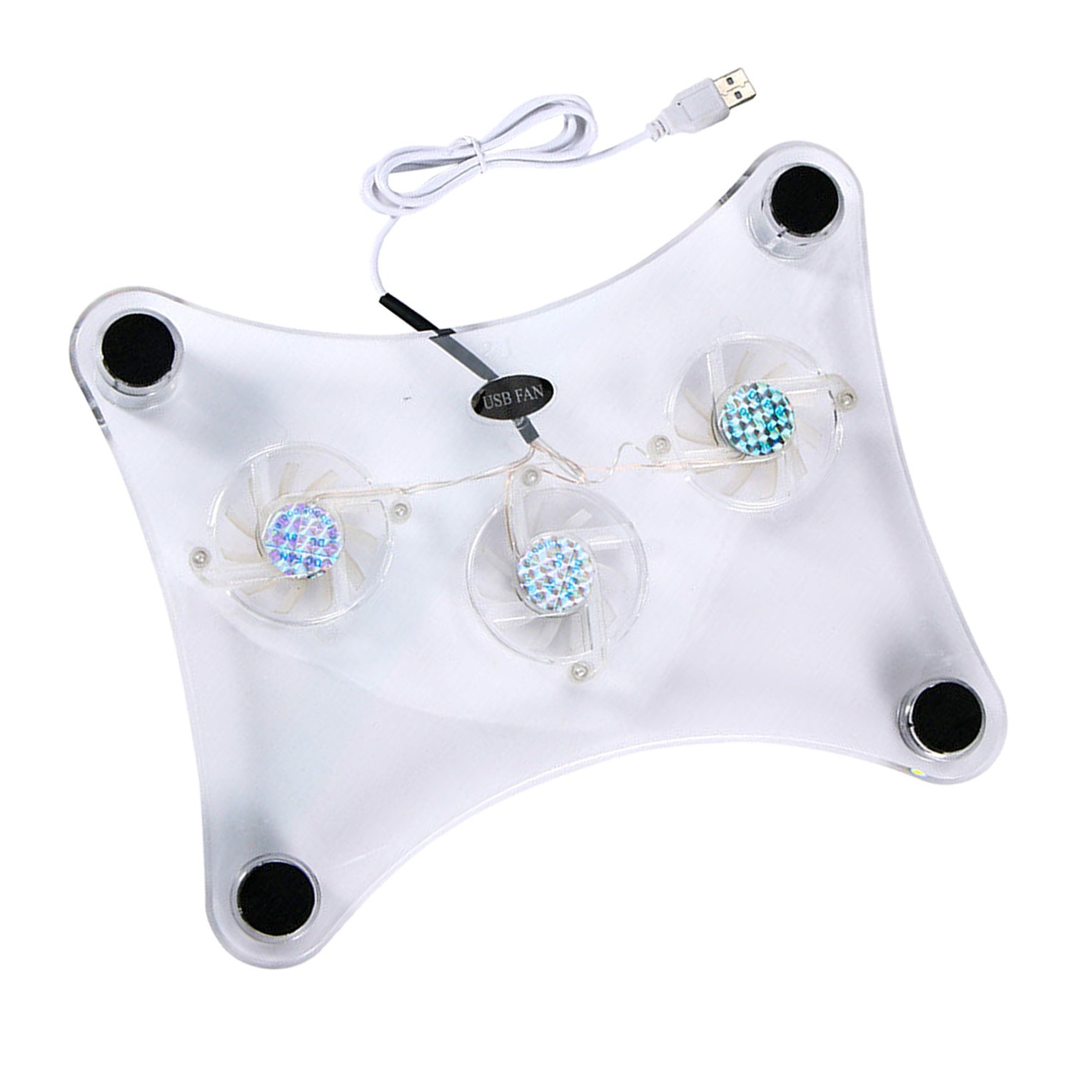 3 Fans USB Cooler Cooling Pad Stand LED Light Radiator for Laptop PC Notebook