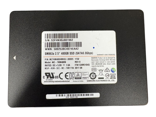 LOTs 20: Samsung SM863a 480GB SSD 2.5″ SATA III 6G MZ-7KM480N MZ7KM480HMHQ-00005