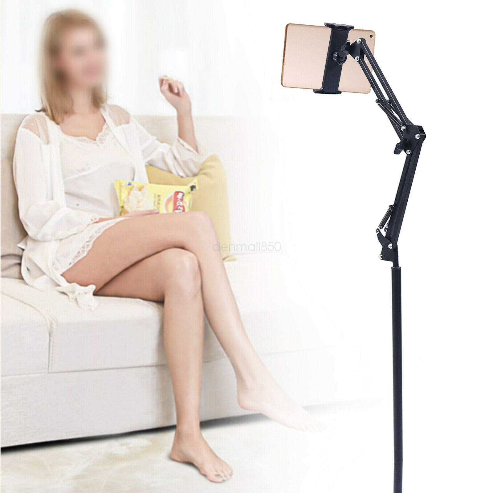 Universal 360° Tablet Holder Floor Stand Clamp Adjustable for 4-17cm Phone iPad
