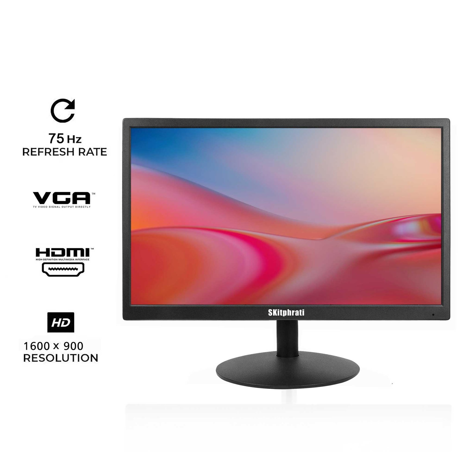 20″ PC Monitor 1600×900 75Hz 5MS HDMI Monitor LED Viewing Angle 95° (Horizont…