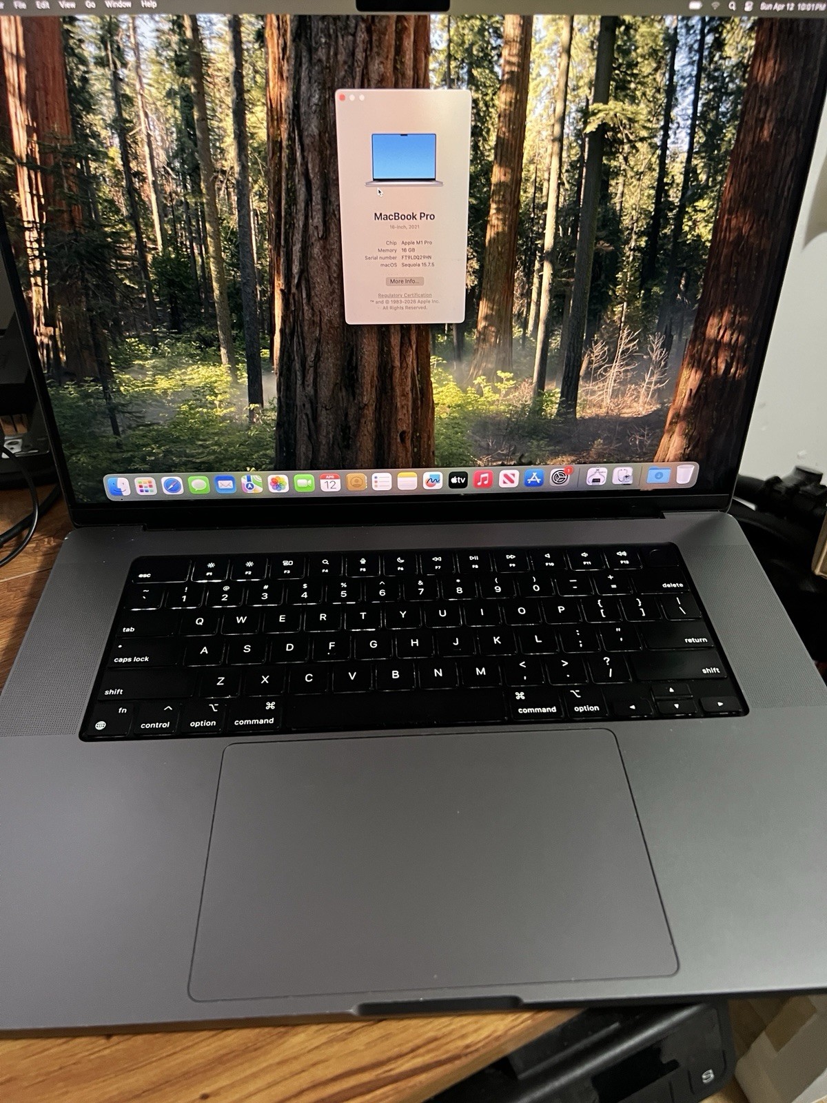 2021 Apple MacBook Pro 16″ M1 Pro 10C 16GB RAM 1TB SSD A2485