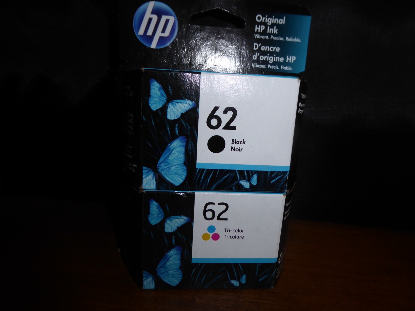 GENUINE HP 62 Black & Tri-Color Ink Cartridges SEALED Box exp 2023