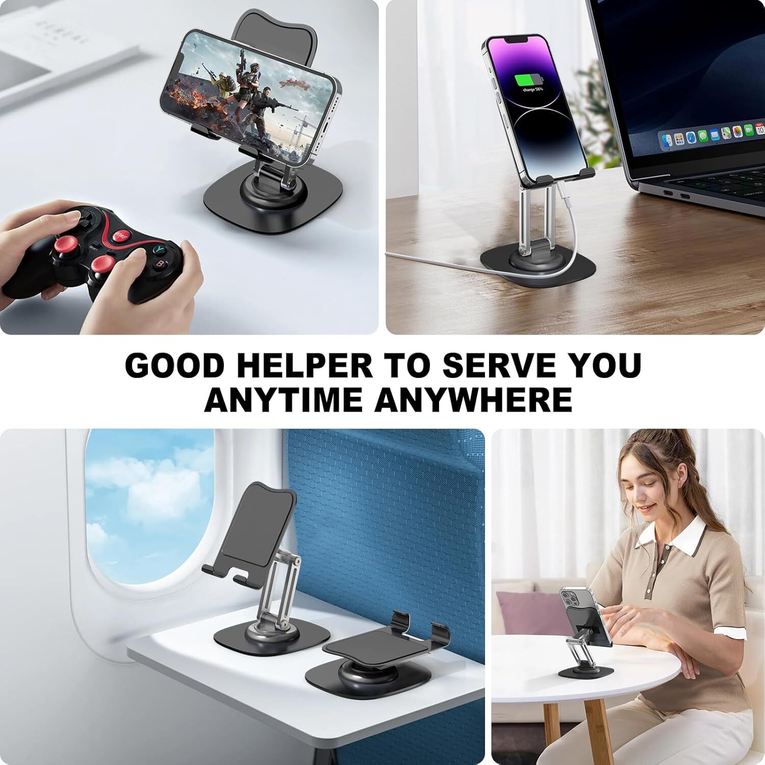 360° Desktop Stand Desk Phone Holder Mount Cradle For Mobile Tablet iPad iPhone