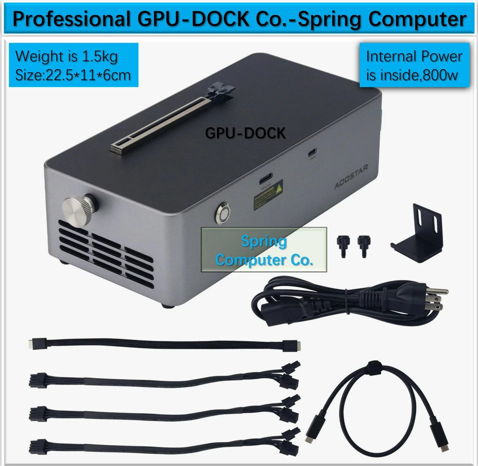 AG02 eGPU External Graphics Card Dock 800w Power thunderbolt 3/4 usb4 OCUlink