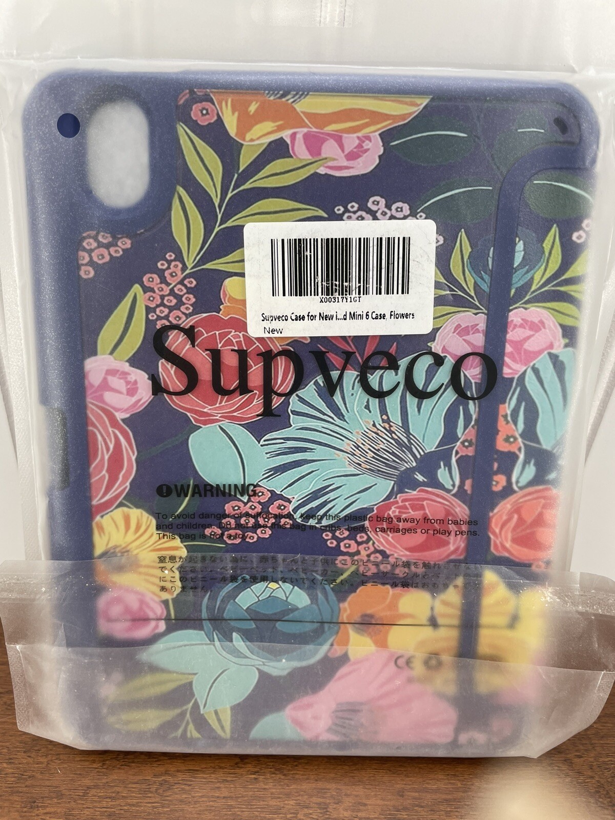 NEW Supveco iPad Mini 6 Case 8.3 Inch 2021 Blue Flowers