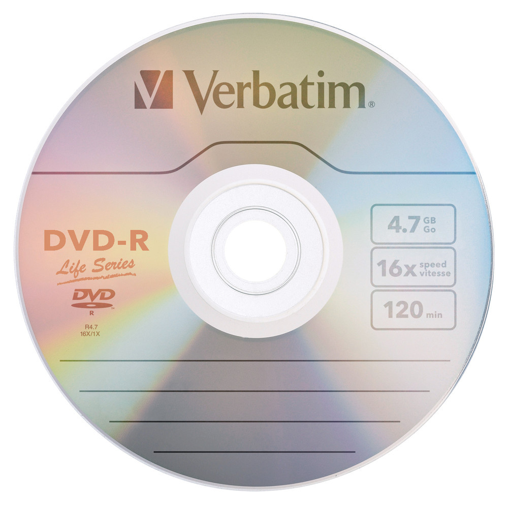 VERBATIM Life Series 16X DVD-R DVDR 4.7GB Branded Logo 100 pack SPECIAL SALE NOW