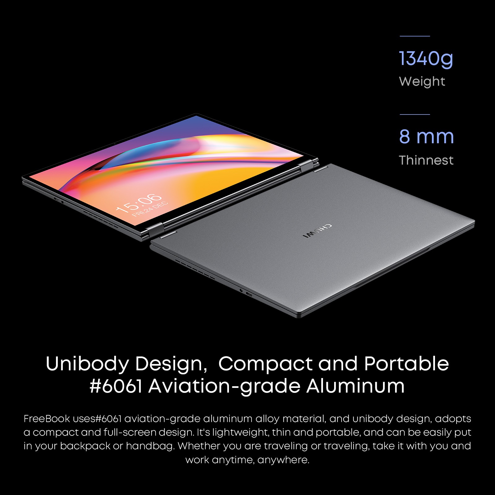 CHUWI FreeBook 13.5” Touchscreen Laptop – Intel N5100 360° Win 11 PC 12G 512G