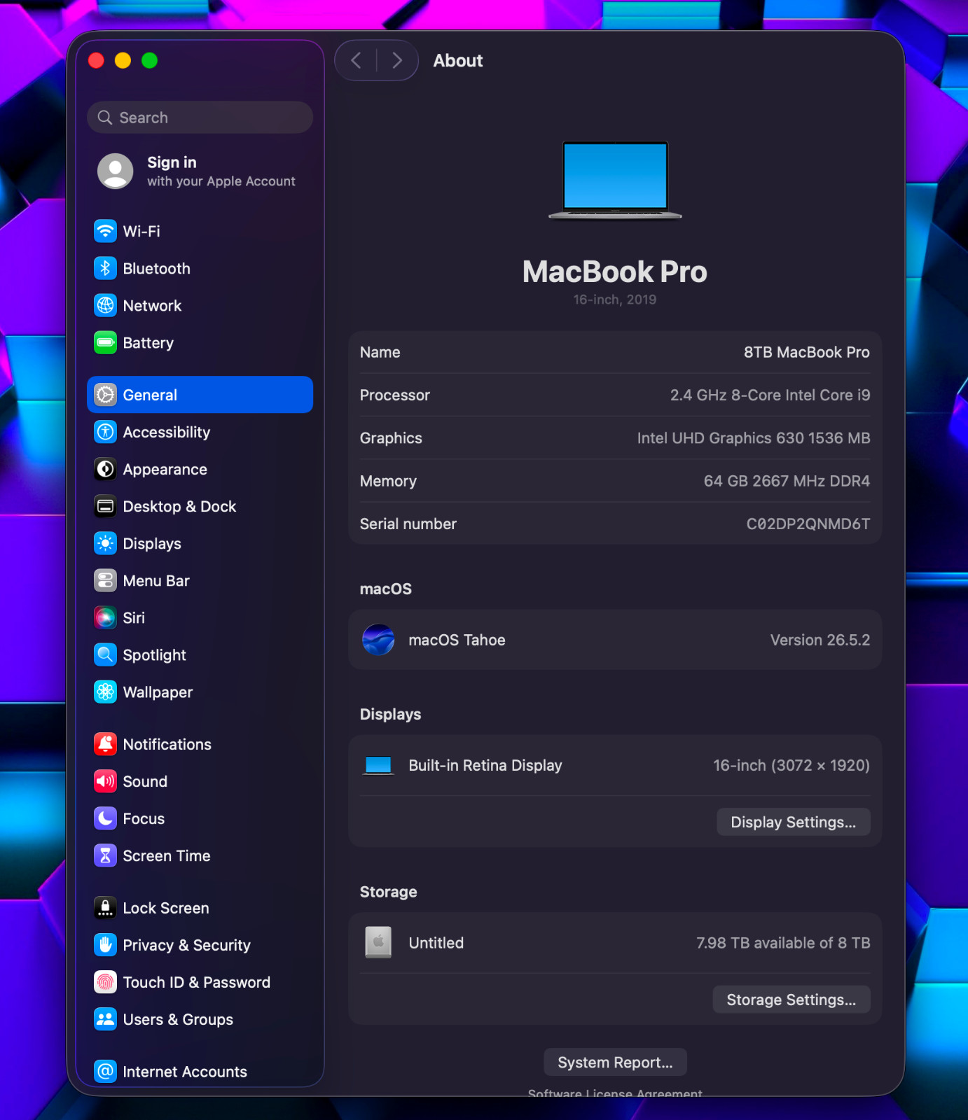 8TB SSD – MACBOOK PRO 16 INCH – 8TB SSD – 64GB RAM – WARRANTY
