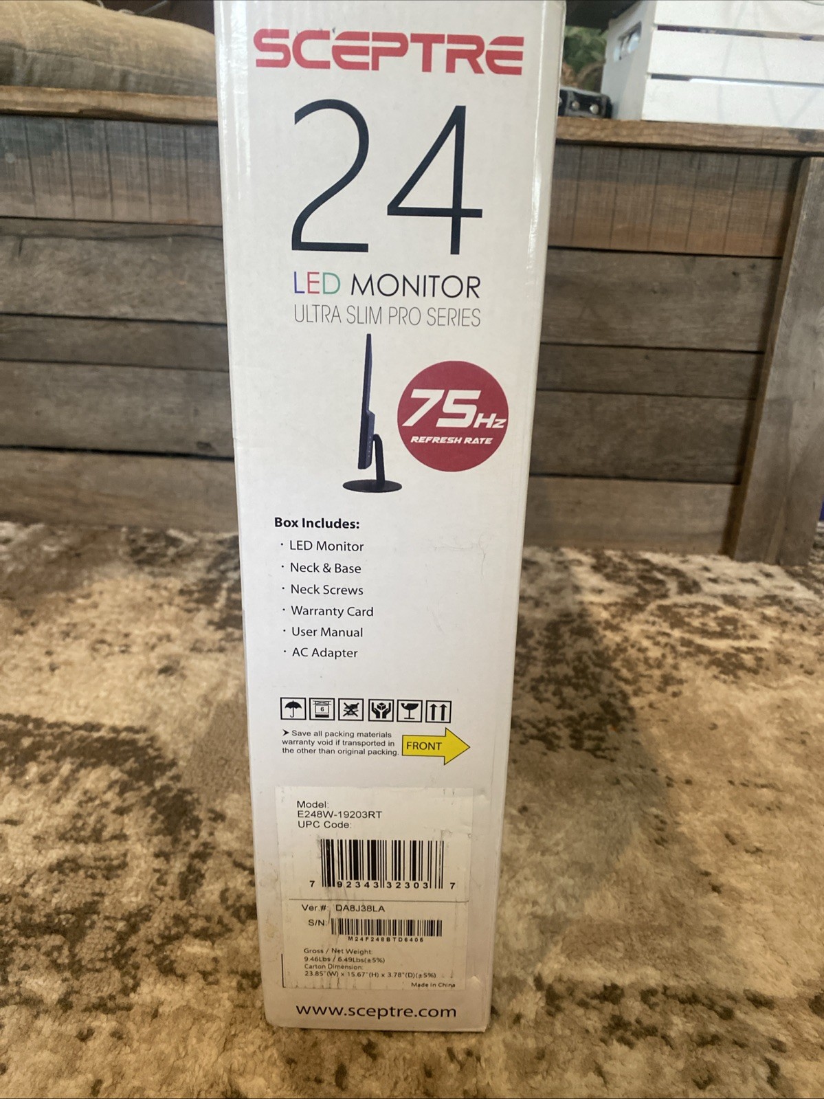 NIB Scepter 24” Ultra Thin 75Hz 1080p LED Monitor Metallic Black