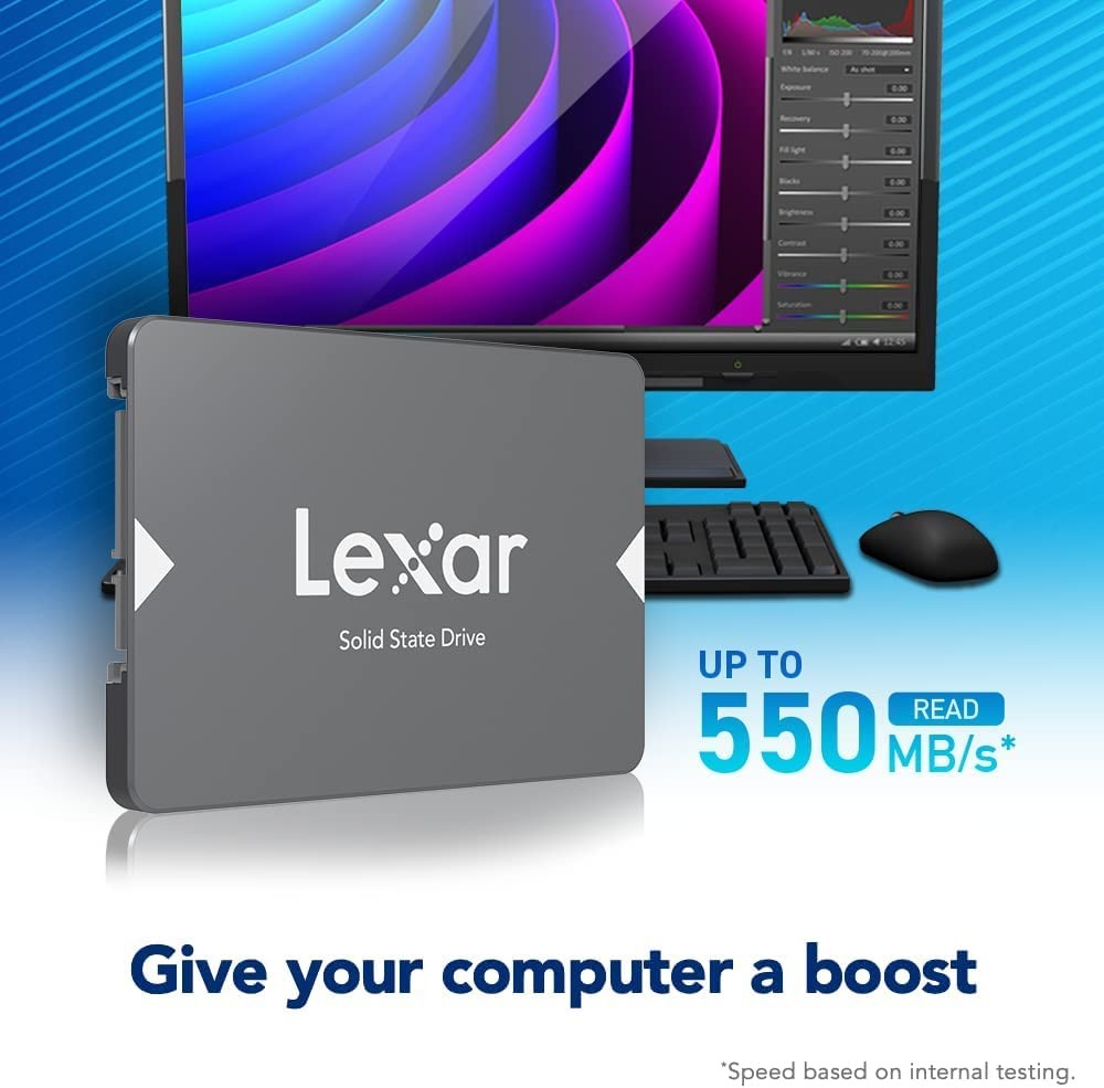 Lexar NS100 512GB 2.5” SATA III Internal SSD, Solid State Drive, Up to 550MB/s R