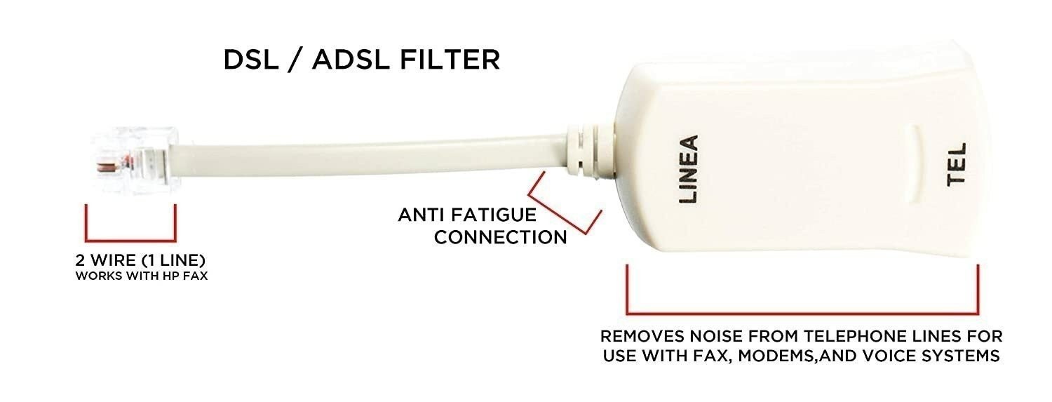 DSL Phone Line Filter | 5 Pack | Ivory | Reduce Digital Noise Caused By DSL Line