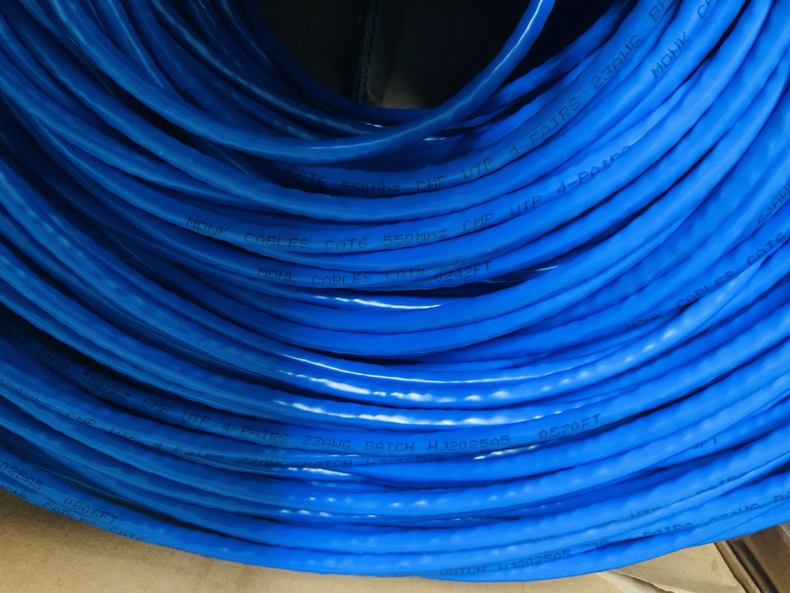 🏅MONK CABLES CAT6 Plenum Cable 1000ft | UTP, 23AWG, 550MHz