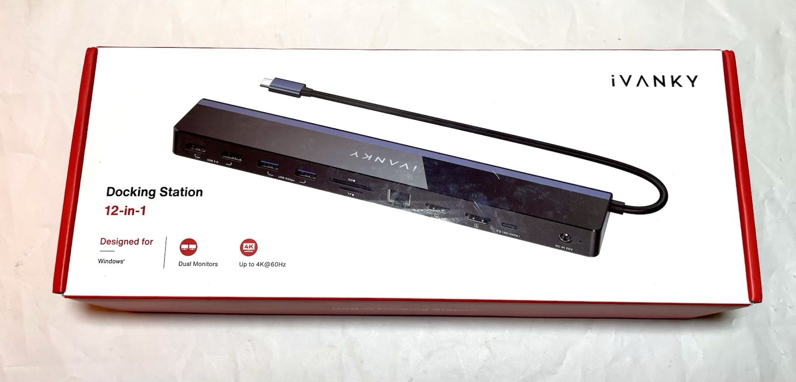 USB C Laptop Docking Station with 100W Power Adapter iVANKY 12-in-1 85W PD NEW
