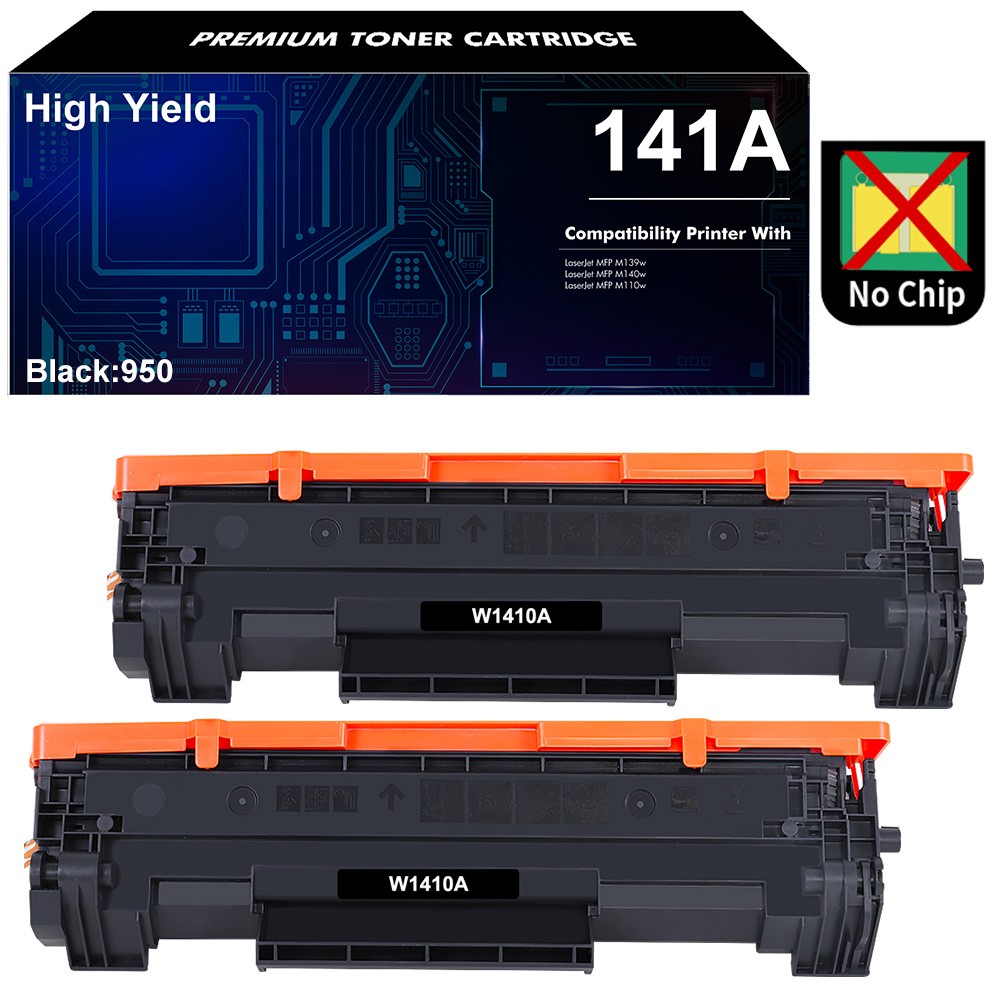 2PK 141A W1410A Toner Fits for HP LaserJet M110w MFP M139w M140w M140 AB No Chip