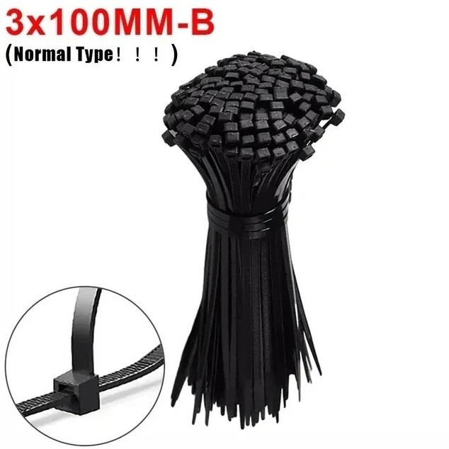 200pcs Screw Hole Cable Ties Reusable Nylon Self Locking Wire Organizer