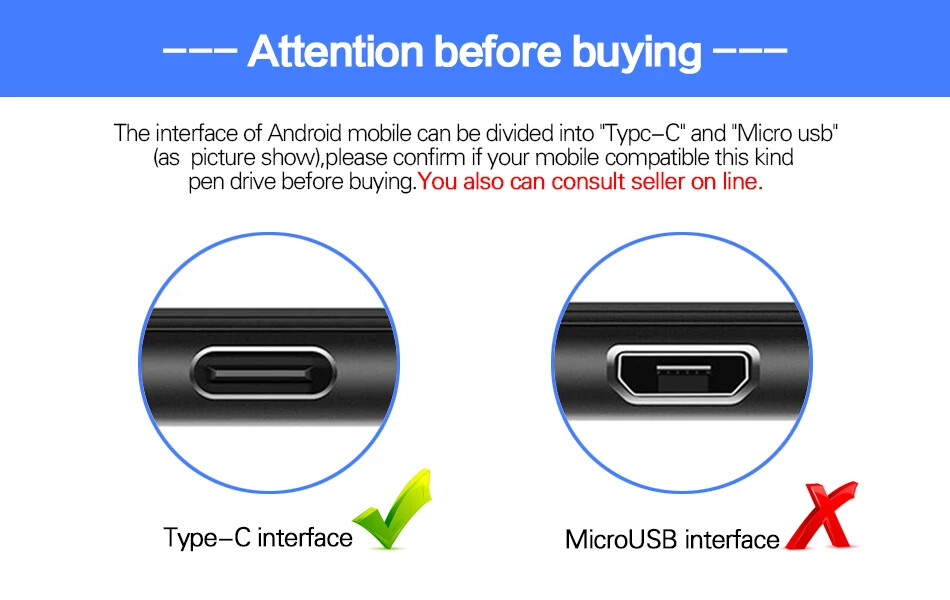 USB Memory Stick TYPEC 2 in 1 Photostick Flash Pen Drive Phone/Laptop/PC/Mac