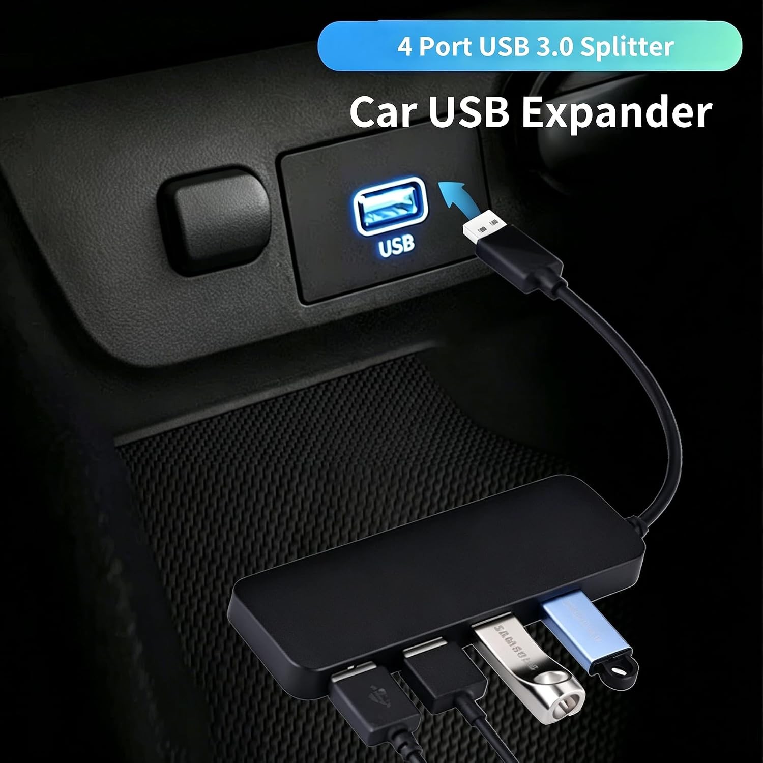 2-Pack USB 3.0 4-Port USB Hub USB Splitter USB Expander for Laptop, Flash Drive
