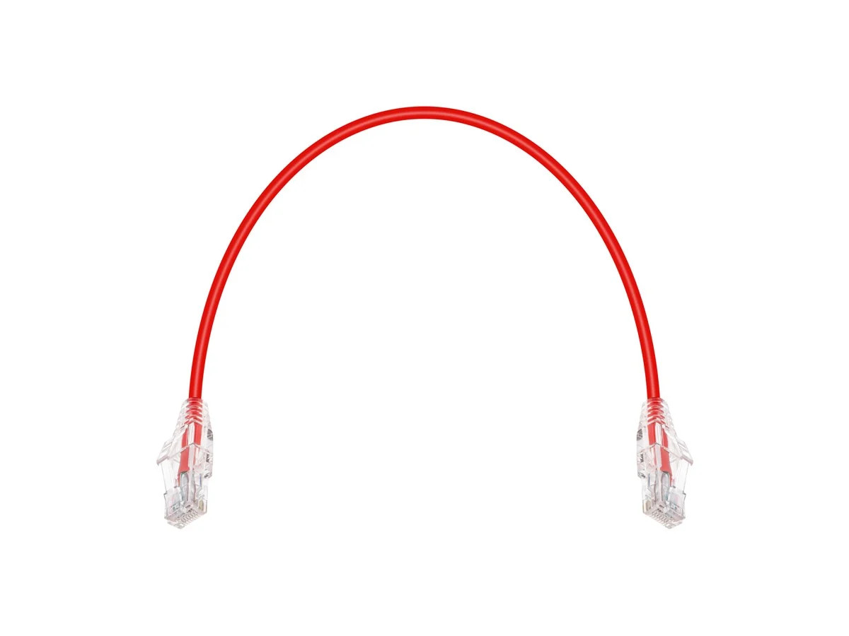Monoprice Cat6 Ethernet Patch Cable – 1 feet – Red | Snagless RJ45 Stranded