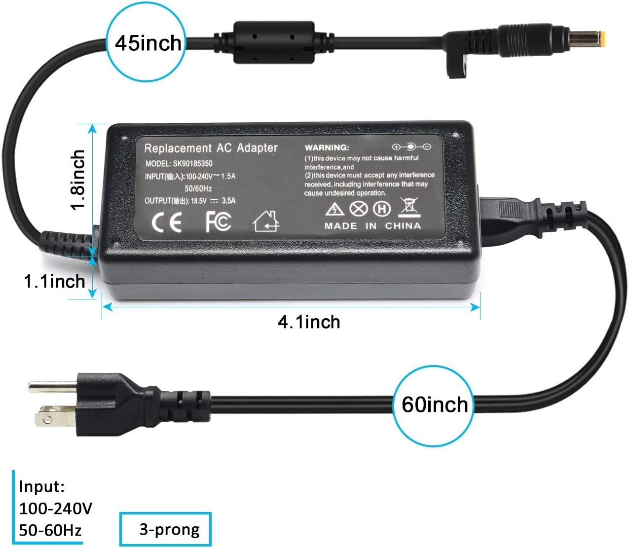 AC Adapter Charger For HP Pavilion dv5100 dv5115nr dv5116nr dv5120us
