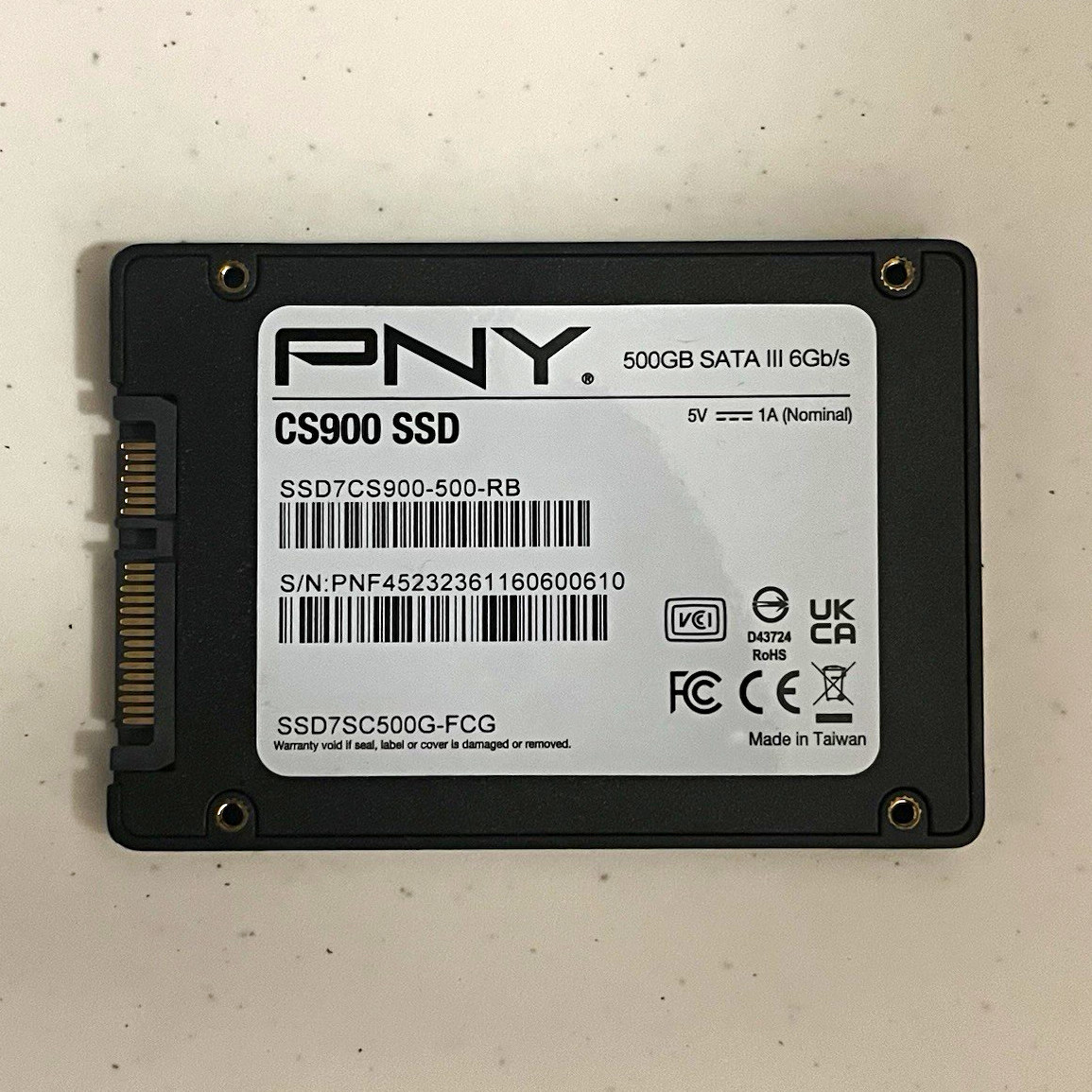 97% HEALTH PNY CS900 500GB 2.5″ SATA III Internal SSD TRIM SSD7CS900-500-RB