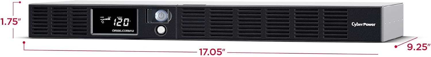 CyberPower OR500LCDRM1U-R Smart App LCD UPS, 6 Outlets – Certified Refurbished