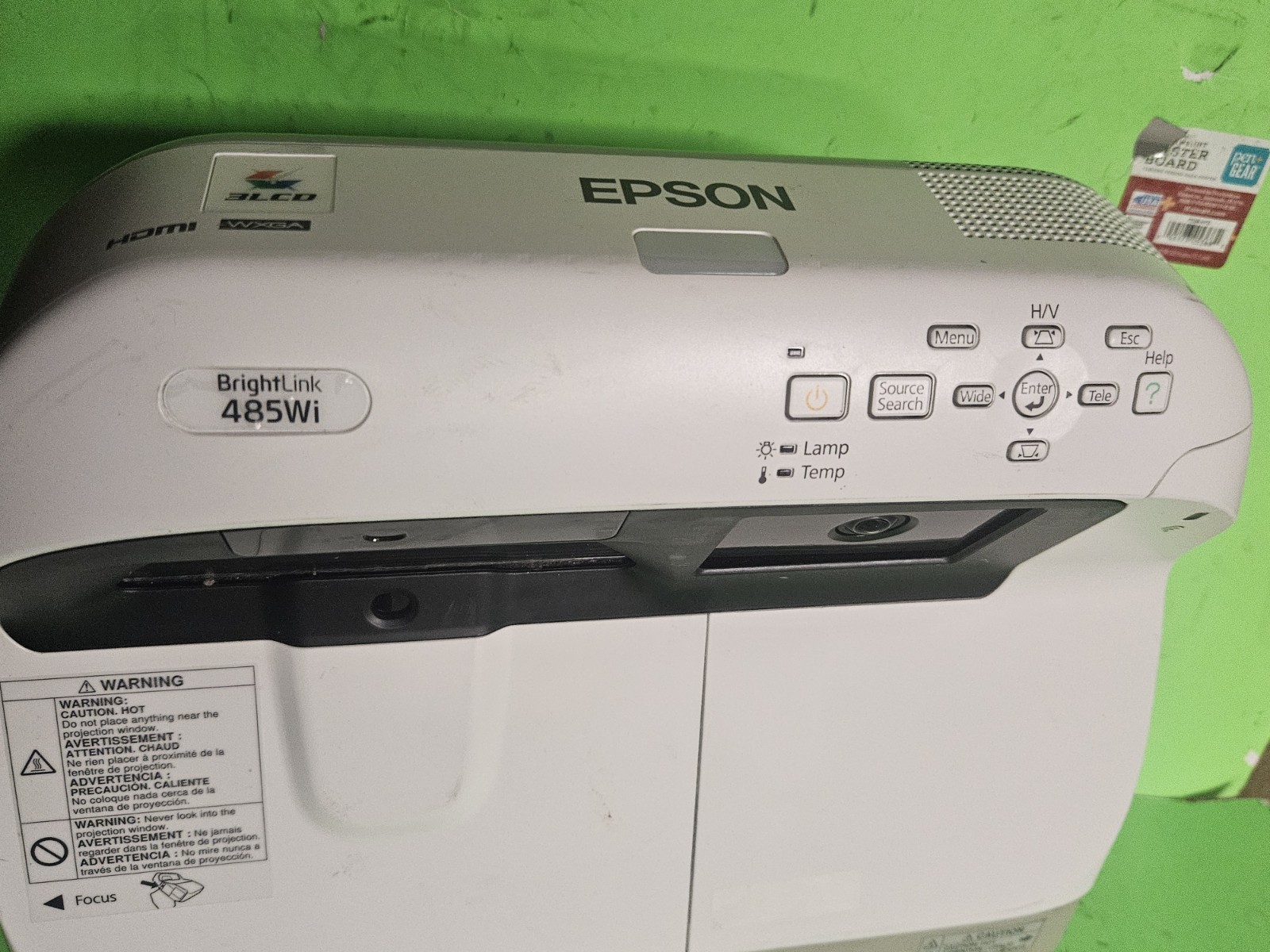 Epson BrightLink 485Wi Interactive Projector Ultra Short Throw has new lamp