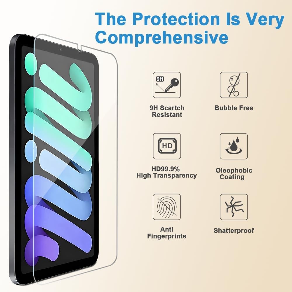 Tempered Glass Screen Protector for Apple iPad Mini 6 [8.3 Inch] – 2 Pack, Anti