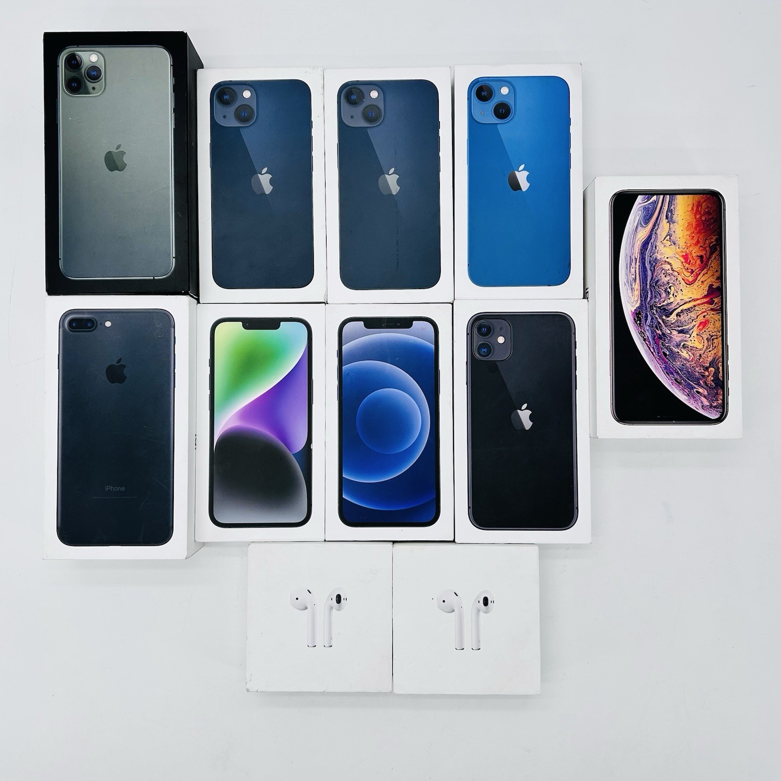 Lot of 11 EMPTY Genuine OEM Apple iPhone & AirPods Box Only