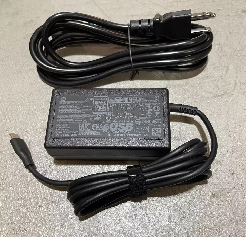 65W Genuine USB C Type C AC Adapter Charger for HP ENVY x360 15M Spectre x360 13