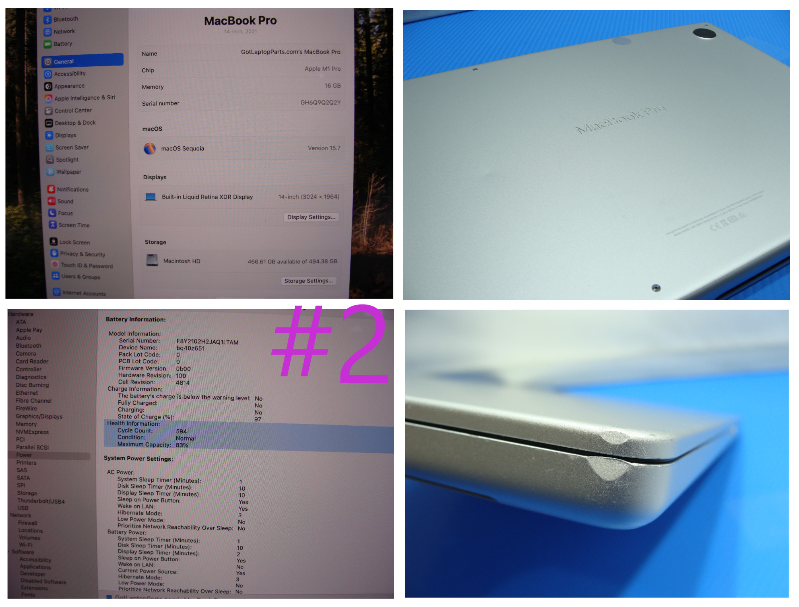 Apple MB Pro A2442 14″ 2021 M1 Pro 8CPU/14GPU 3.1GHz 16GB 512GB MKGT3LL/A Silver
