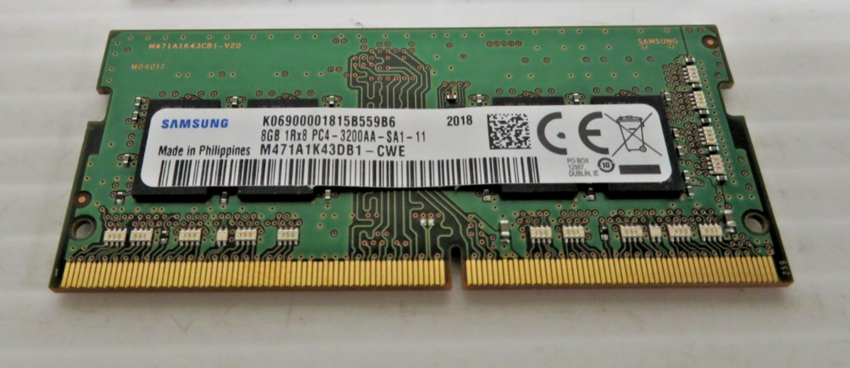 Samsung 8GB 1Rx8 PC4-3200AA SODIMM Memory M471A1K43DB1-CWE