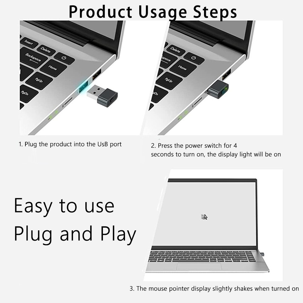 USB Mouse Jiggler Wiggler Mover Shaker Undetectable for Computer Laptop New