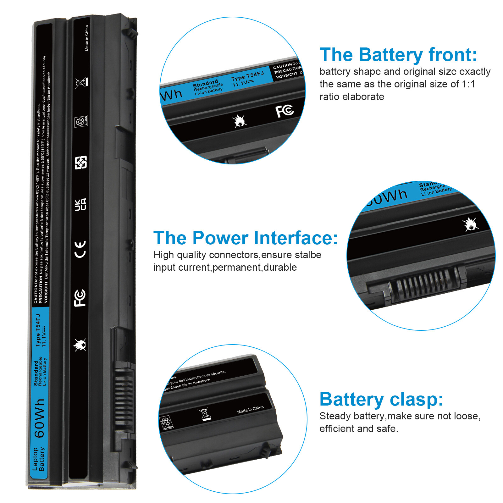 E6420 Battery For Dell Latitude E6440 E5430 E5520 E5530 E6430 E6520 E6540 T54FJ