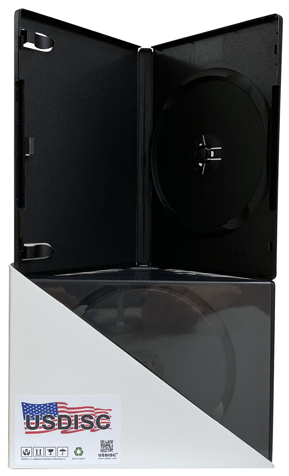 100 USDISC DVD Cases Standard 14mm Premium, Single 1 Disc (Black) Lot