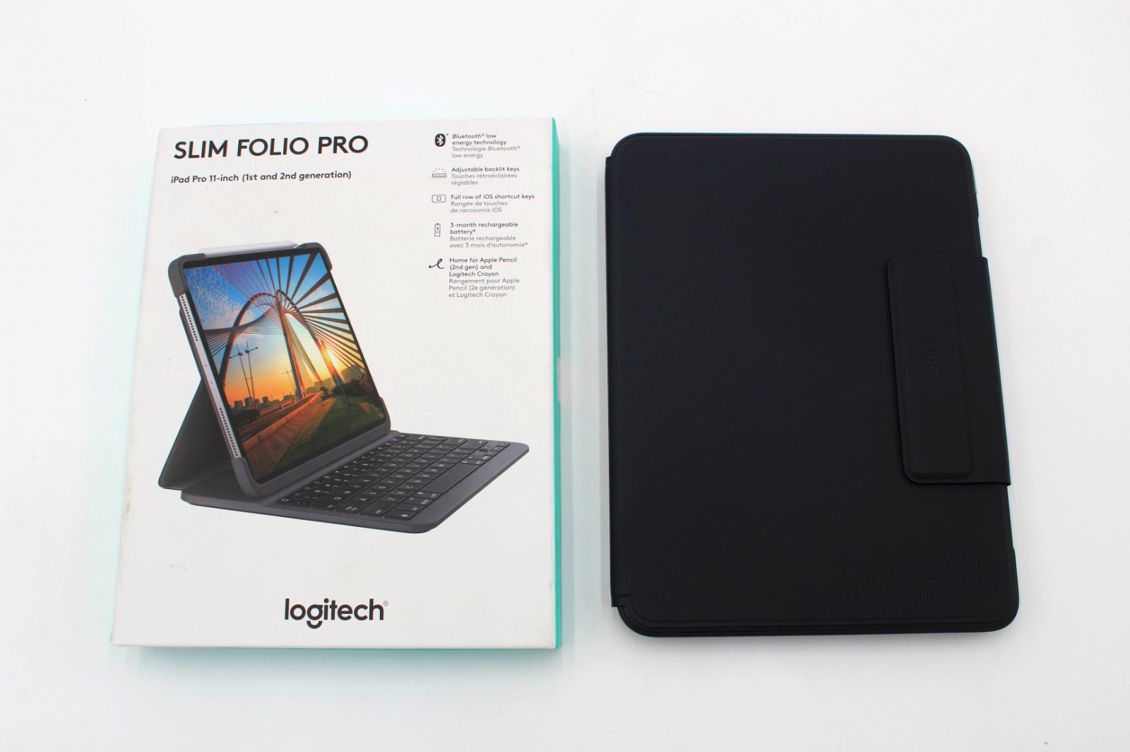 Logitech Slim Folio Pro Keyboard Case iPad Pro 11″ 1st 2nd Gen Backlit Bluetooth