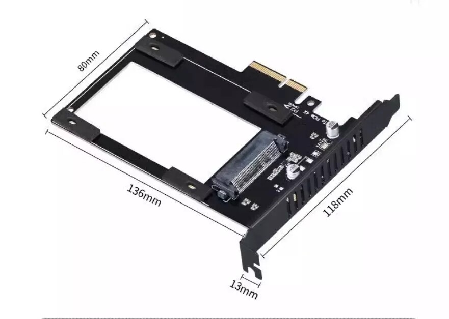 U.2 to PCIe Adapter for 2.5″ NVMe SSD Solid State Drive Adapter PCIE 3.0 x4