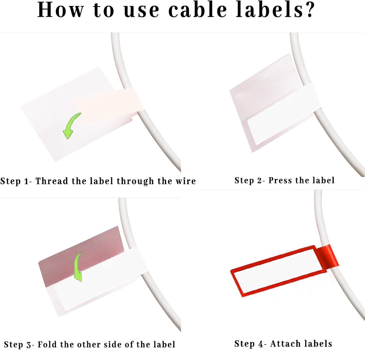 360 Pcs Waterproof Cable Labels Write On Self-adhesive Wire Tags for Cables🧾🏷️