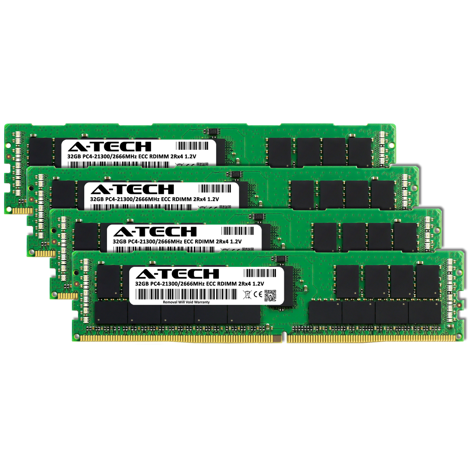 A-Tech 128GB 4x 32GB 2Rx4 PC4-21300R DDR4 2666 ECC REG RDIMM Server Memory RAM