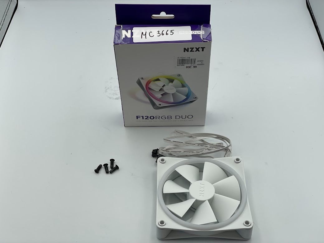 NZXT F120RGB Duo Fluid Dynamic Bearing 120mm Case Fan – White
