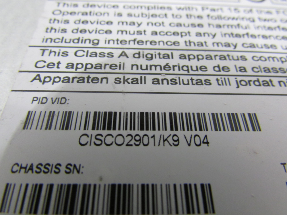(2) Cisco CISCO2901/K9 Router ISR G2 W/2 GE,4 EHWIC,2 DSP 2901 Series INTEGRATED
